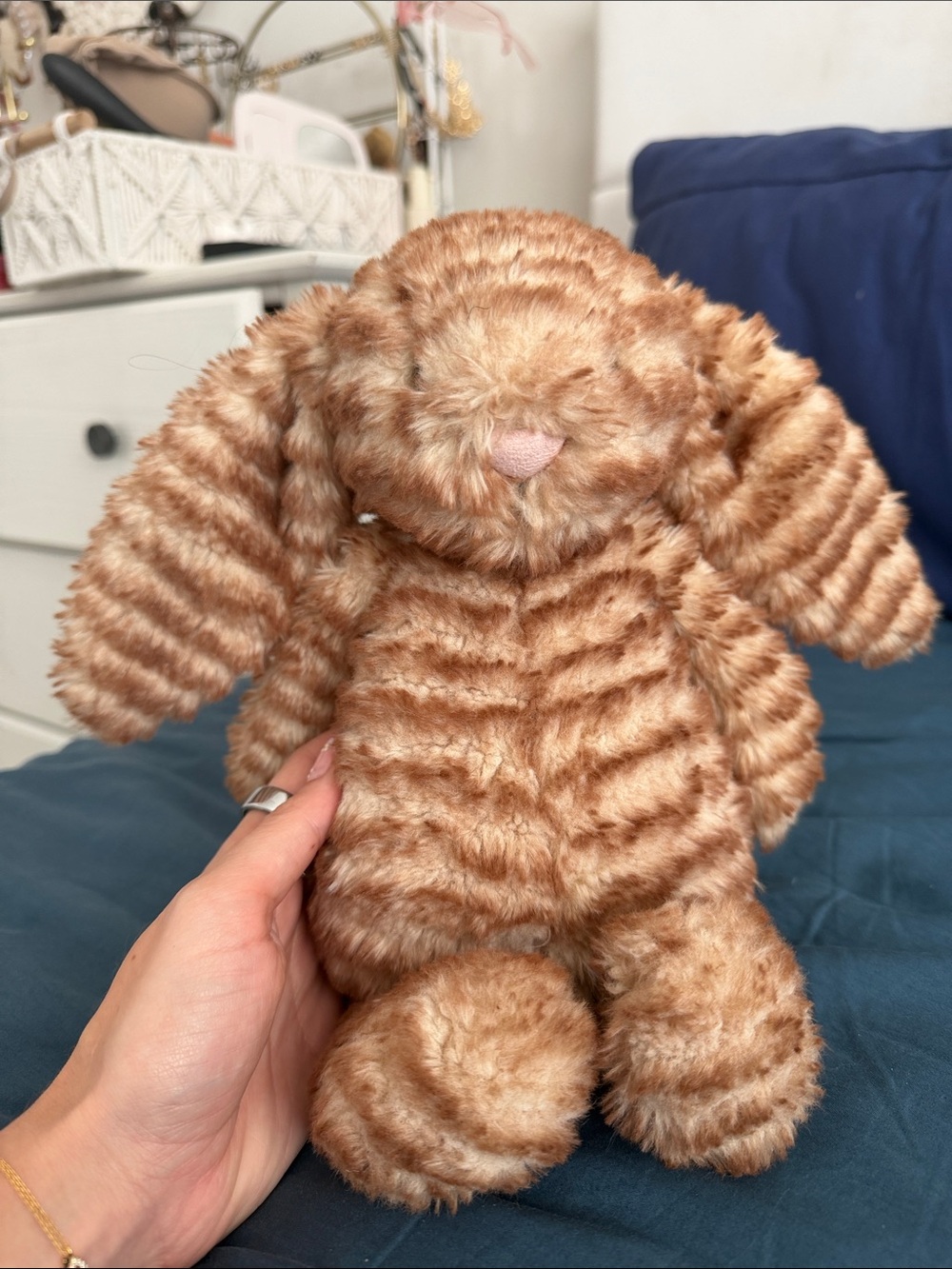 Jellycat Plush Small Pets Brown Striped Bunny Stuffed Toy